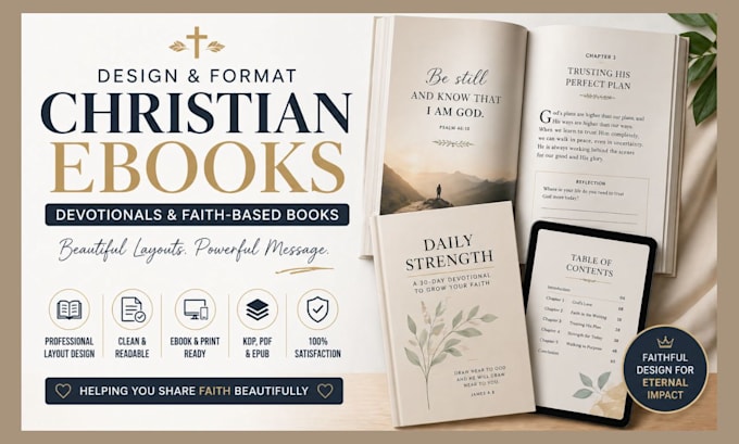 professionally design and format christian ebooks devotionals faith based book