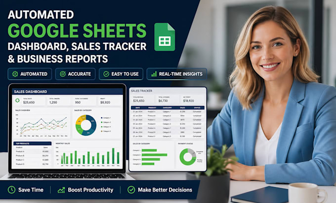 create automated google sheets dashboard sales tracker and business report