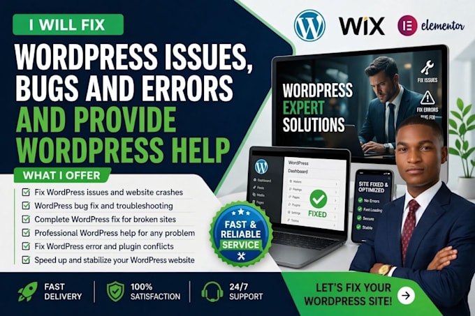 fix wordpress issues wix issues bugs and errors provide wordpress help elementor