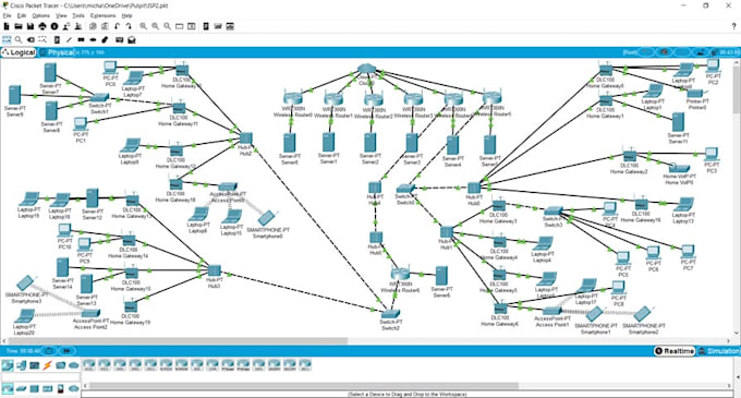 do cisco packet tracer, networking task, routing and switching topology