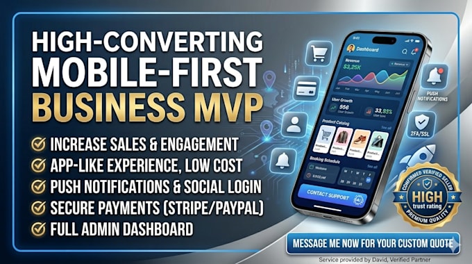build a professional wordpress mobile app business mvp for startup