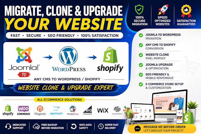 migrate jommla to wordpress clone wordpress any cms to shopify upgrade joomla