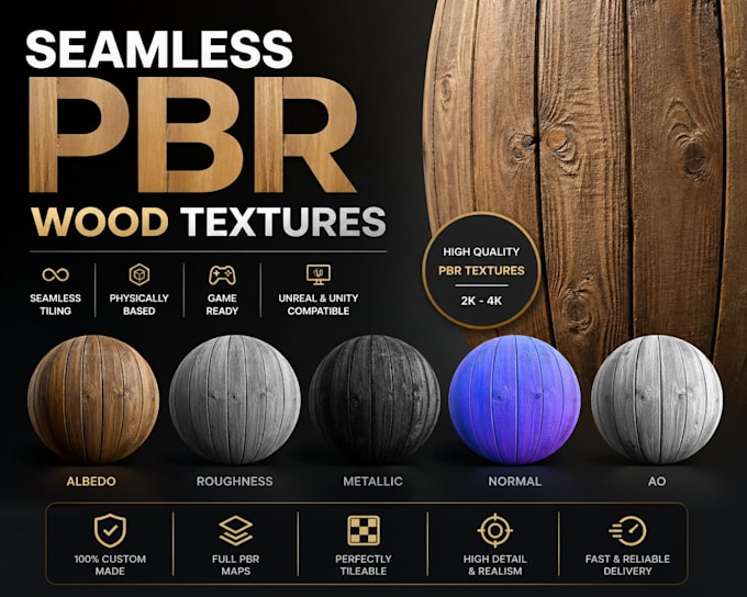 create custom seamless pbr materials textures for 3d model in substance designer