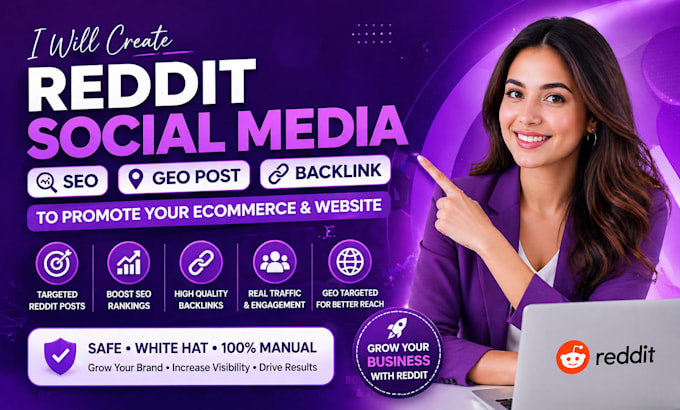 create reddit social media seo geo post backlink to promote ecommerce, website