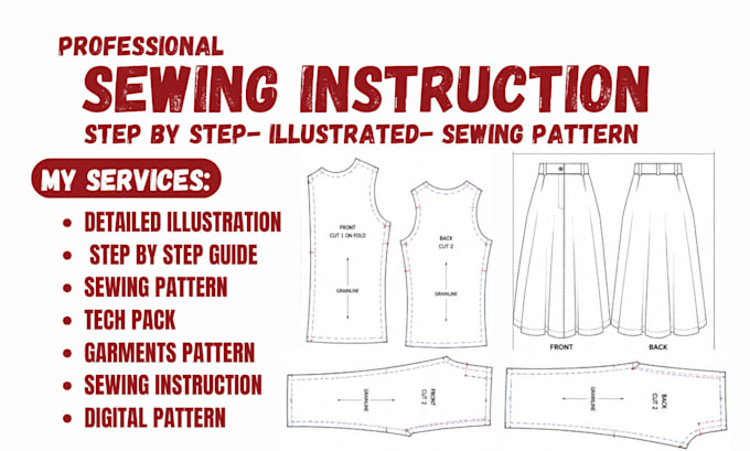 make sewing pattern, digital pattern and instruction for any type garment style