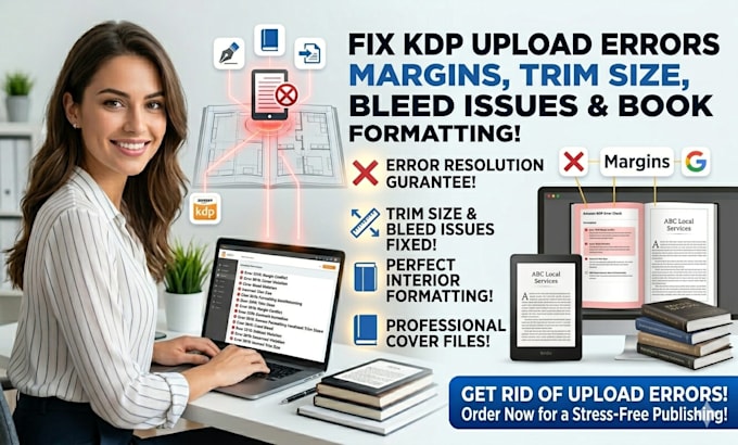 fix KDP upload errors margins trim size bleed issues and book formatting
