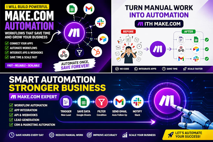 create make com workflows integromat automation webhook and API integration