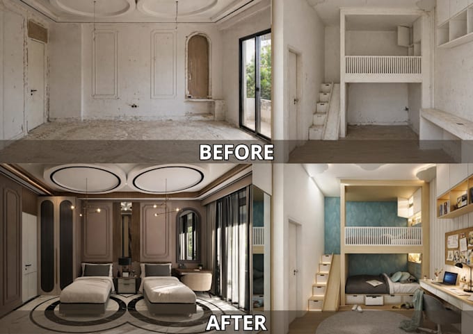 create realistic 3d bedroom interior design