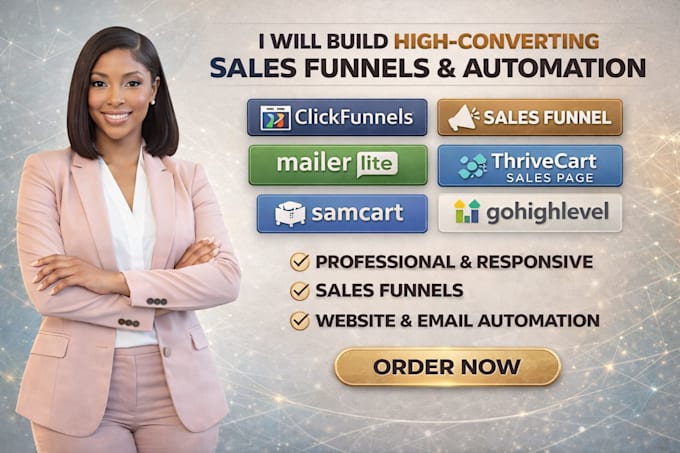 build high converting sales funnel, website and email automation