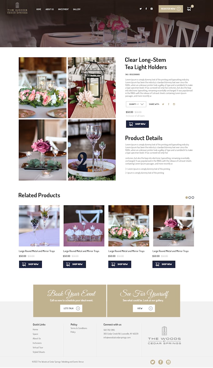 design a modern ecommerce website UI for shopify or brands