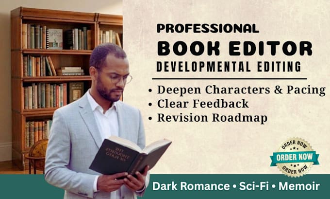 developmental edit for dark romance sci fi memoir