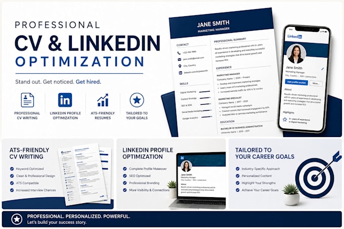 professionally write and improve your CV and linkedin