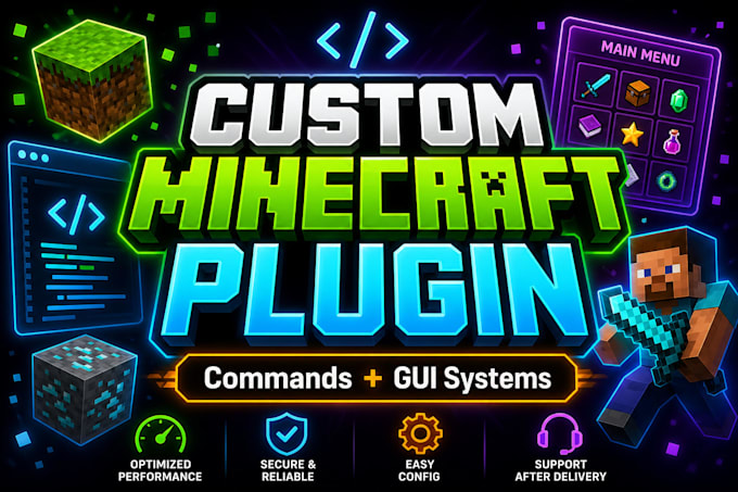 code custom commands and gui mechanics plugin for your server