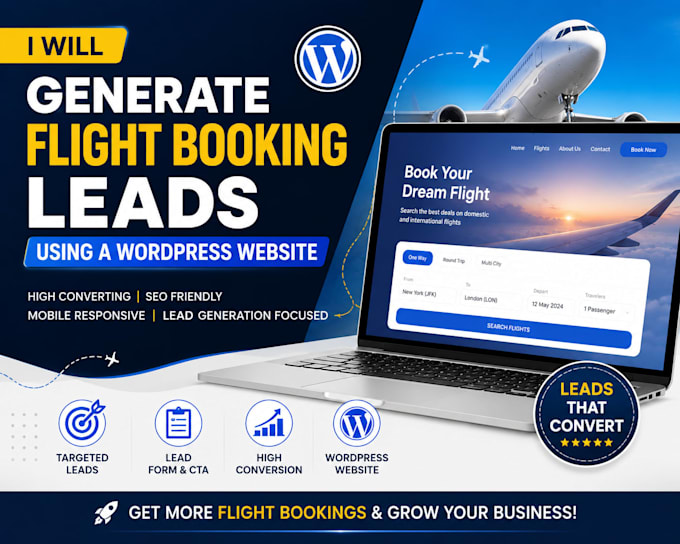 generate flight booking leads using a wordpress website