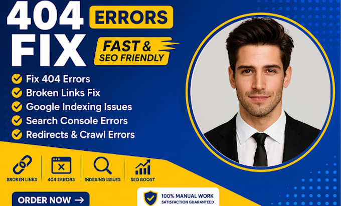 fix 404 errors, broken links, indexing and technical SEO issues