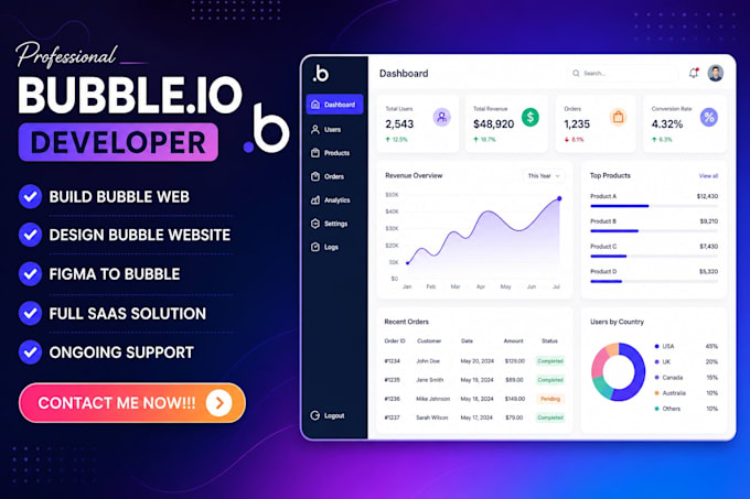 do bubble developer bubble mvp, ai saas app, crm, bubble website ai automation