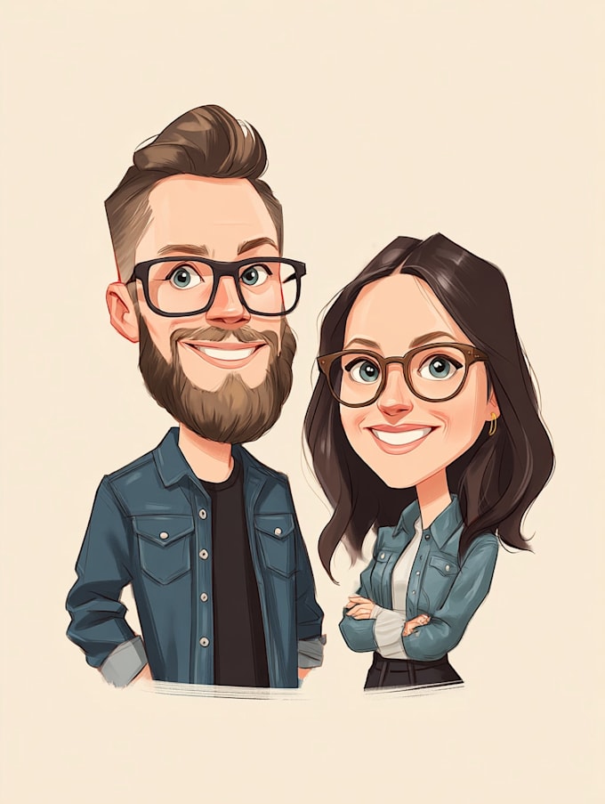 do couple caricature illustration for you