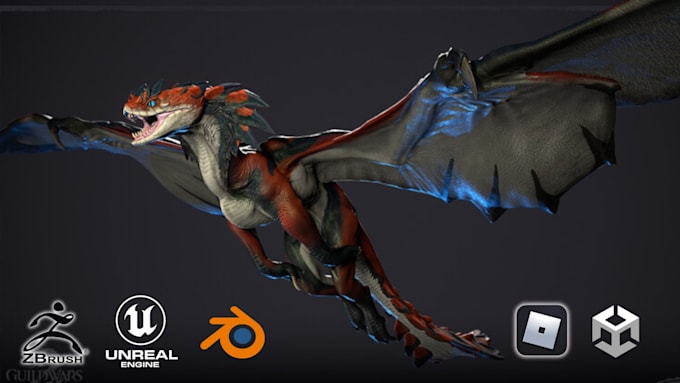 create 3d animal model, creature, monster, dragon model for games and animation
