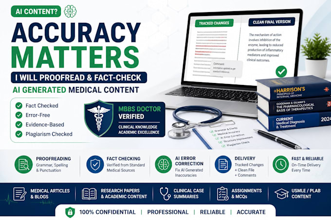 proofread and fact check ai medical and research content