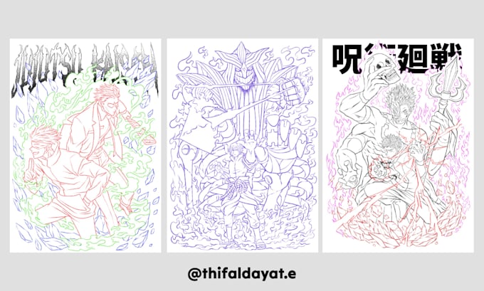 do anime themed artwork that you custom request for merch