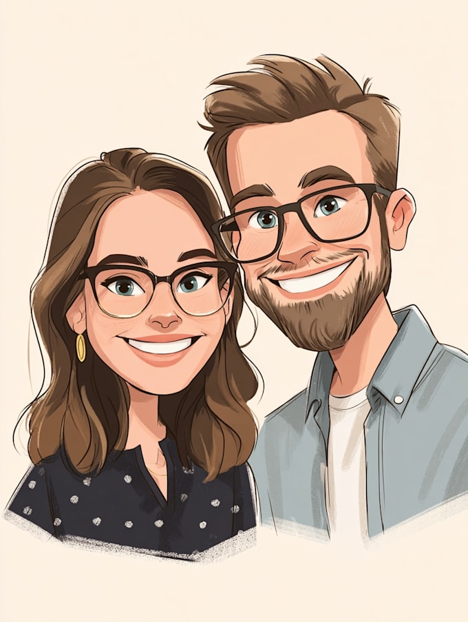make family or couple caricature