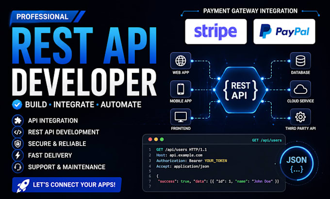 integrate rest API payment gateway ai API or third party automation in we