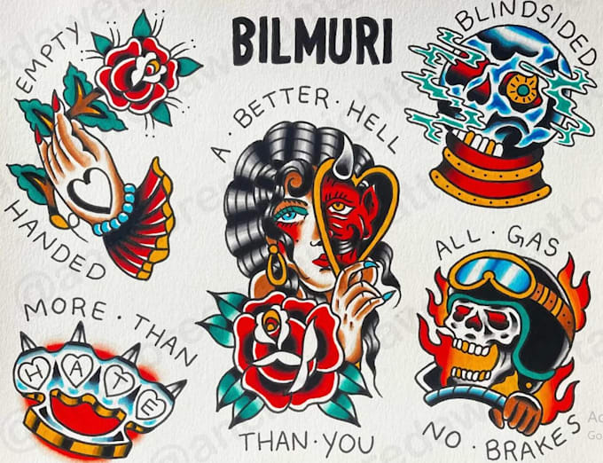 create custom traditional tattoo art logo