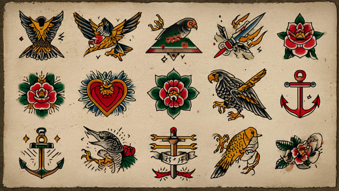 make traditional or old school tattoo design