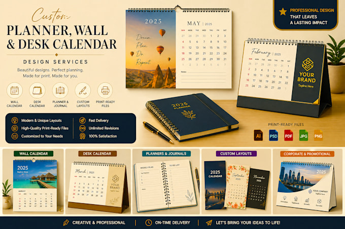 design wall calendars and desk calendars professionally
