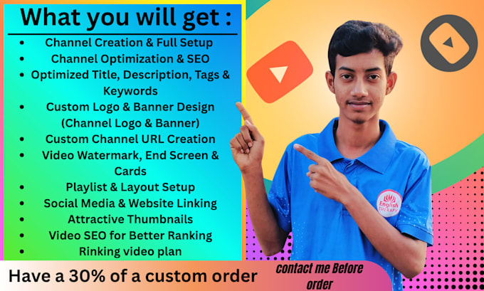 create an optimized channel, set up, and a video seo expert