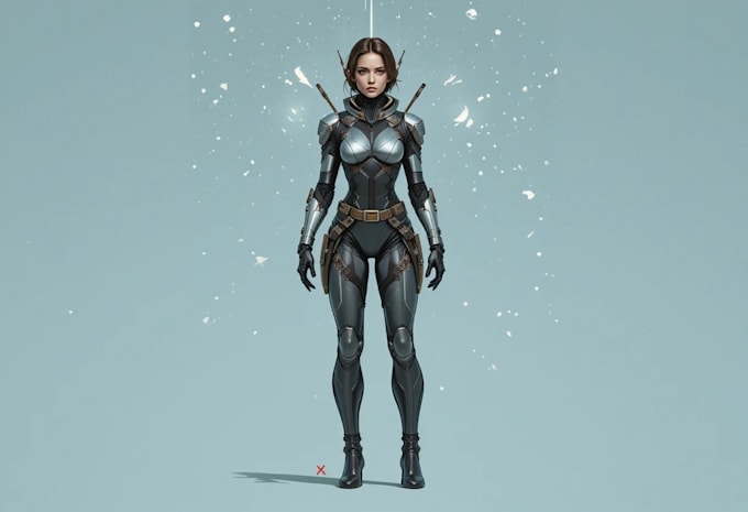 design futuristic sci fi character illustration