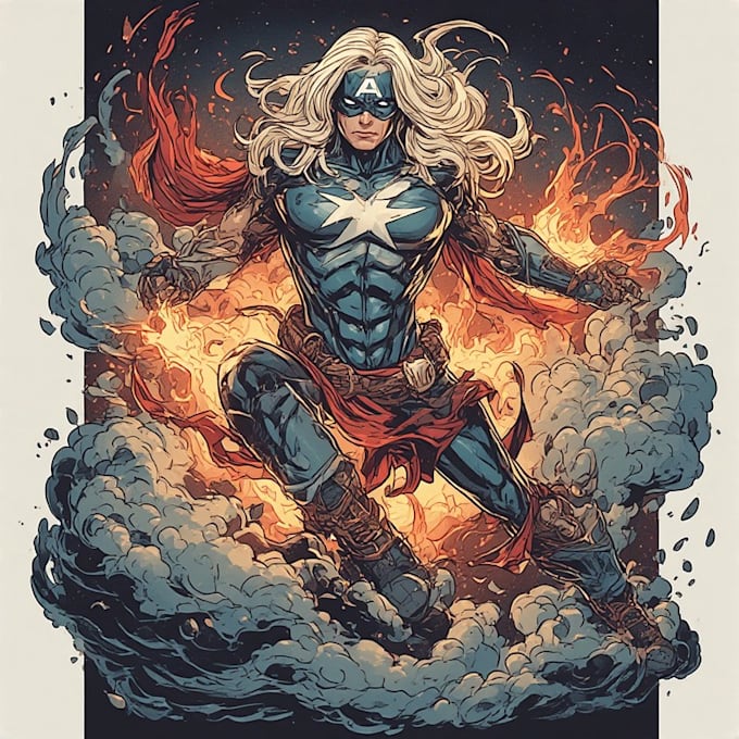 draw comic book cover or graphic novel illustrations