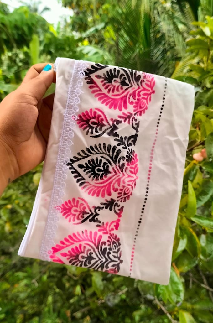 create handmade painted fabric purses in multiple colors for school and office