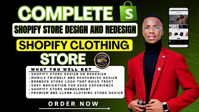do shopify store design and redesign, clothing shopify store design, pod store