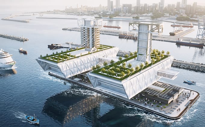 create 3d architectural concept and presentation visuals for student projects
