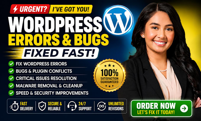 fix urgent wordpress errors, bugs, critical issues and malware