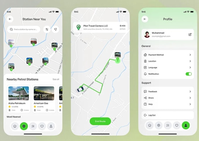 develop vehicle tracking, ev charging management and b2b fuel distribution app