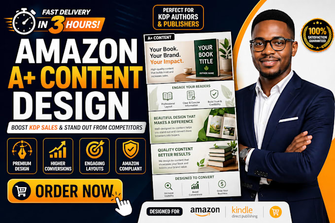 design amazing amazon KDP a plus content in 3 hours