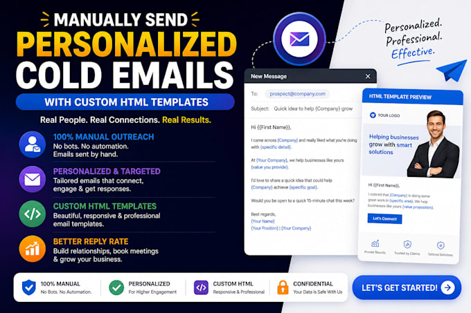 manually send personalized cold emails with HTML templates