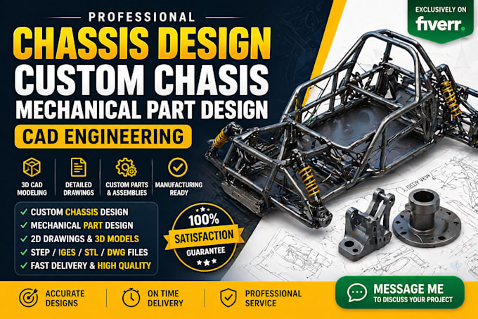 create custom chassis design, design mechanical part design and cad engineering