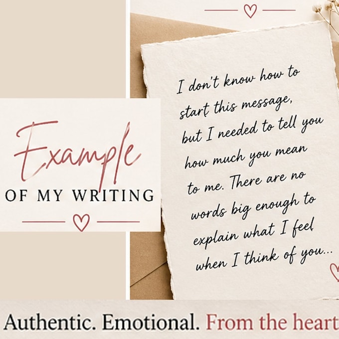write heartfelt messages, letters or emotional texts