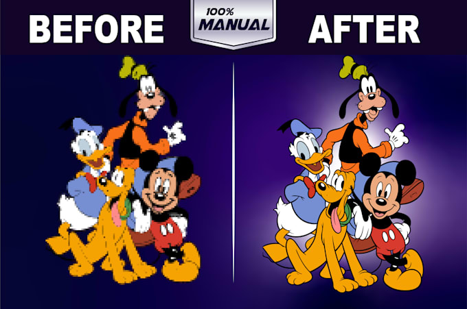 fix blurry logo and manually redraw it into clean print ready vector