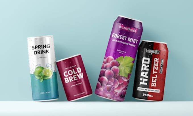 design cpg beverage packaging, can label, bottle label, beer label, juice, soda