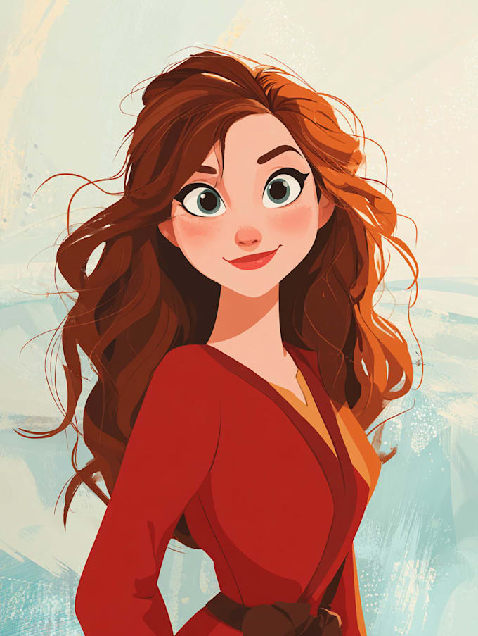 beautiful portrait in disney cartoon