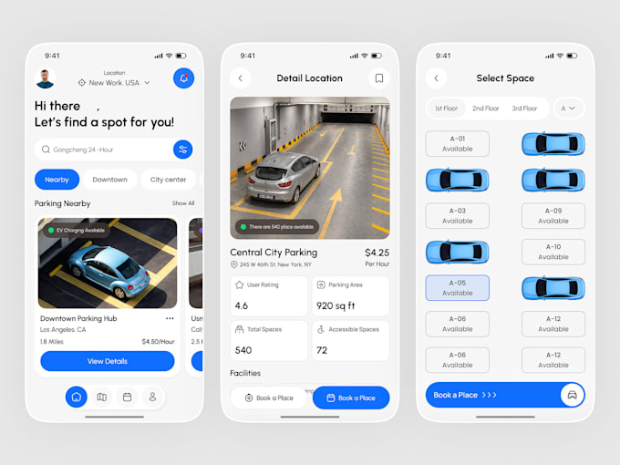 develop a custom parking space rental app for ios and android