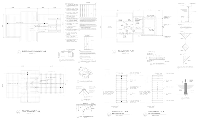 create city permit drawings, architectural blueprints, adu, garage, deck plans