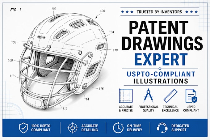make uspto patent illustrations for design and utility patent