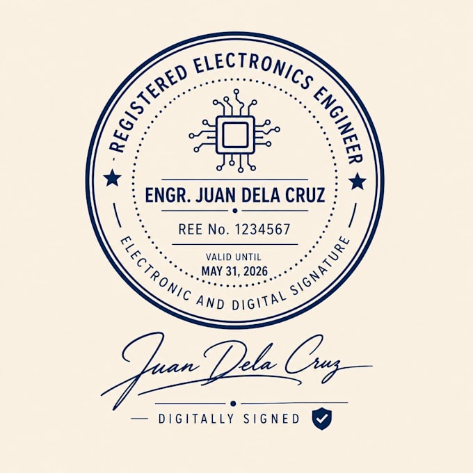 design electronic and digital stamp or seal with signatures