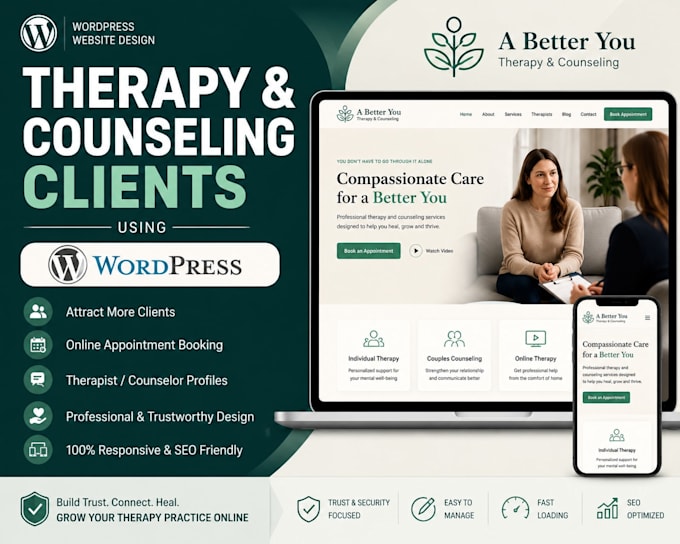 generate therapy and counseling clients using a wordpress website