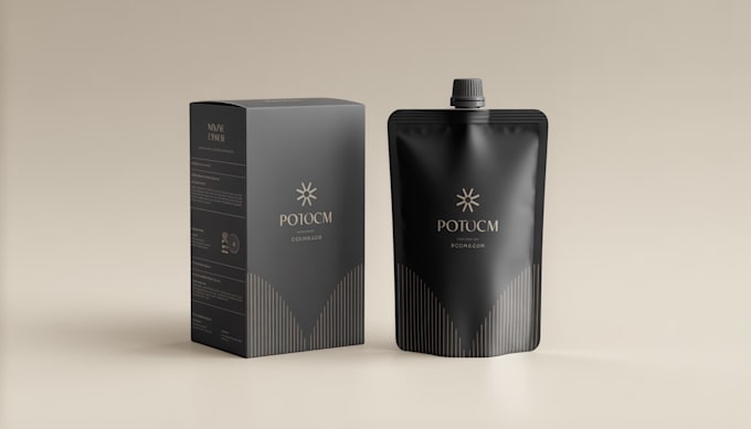 design creative box, pouch and label packaging design